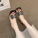 Summer Fashion Rhinestone Bow Decorated High Heel Slippers For Women 2026 New Outdoor Transparent Square Toe Anti-Slip Slippers_vogvips.com