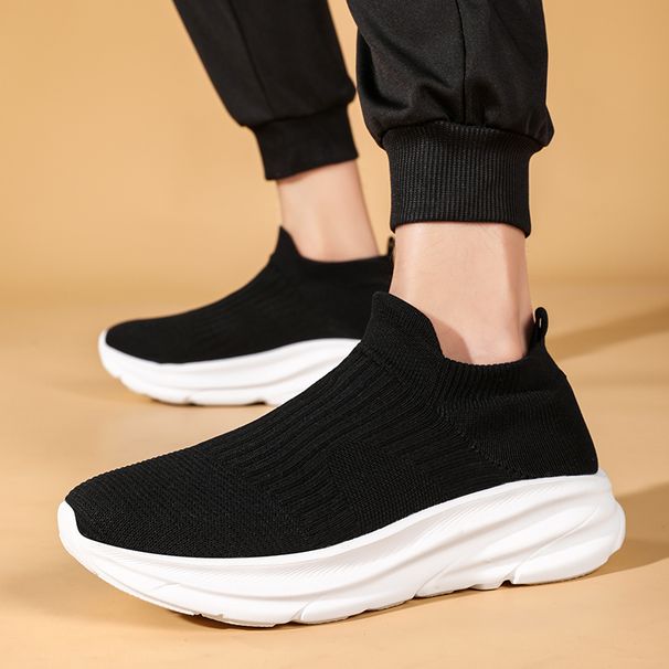 Men's Sports Shoes Mesh Breathable Soft-soled Casual Shoes Light Soft Running Shoes Non-slip Thick-soled Couple's Tennis Shoes_vogvips.com
