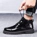 European Warm Series High-top For Men Korean Version Height-increasing Leather Versatile Student Martin Short Boots Winter Men's Shoes With_vogvips.com