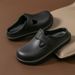 Breathable House Slippers For Indoor Outdoor Women's Soft Soled Outdoor Fashion Slip On Half Slippers_vogvips.com