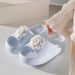 Gentle Camellia Sweet Flower Flat With Soft Thick Soles For Summer Beach Casual Wear, Height-Increasing Women's_vogvips.com