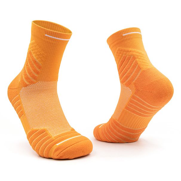 Shoe Accessories Men's Towel Bottom Sweat Absorbent Breathable Sports Socks Professional Actual Running Socks Solid Color Mid Tube Socks_vogvips.com