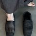 New French Woven Hollowed Out Single Shoe For Women's Fashion, Leather Soft Sole, Loafers, Roman Sandals, Bean Shoes_vogvips.com