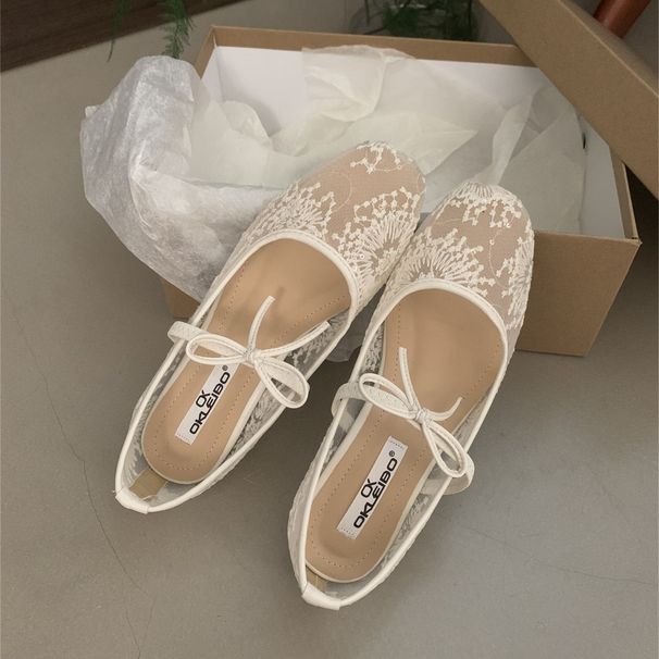 Flat French Pink Breathable Mary Jane Single Shoes Women's Shoes Retro Bow Evening Shoes_vogvips.com