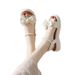 Fairy Wind Bow Sandals Female Platform Pearl Elastic Open-toed Roman Beach Shoes With Skirt_vogvips.com