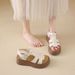 Soft Women' French Retro Round Toe, Oft Ole, 2026 New Model, Lip-on Color-blocked Leather Hoe, Hallow Ingle_vogvips.com