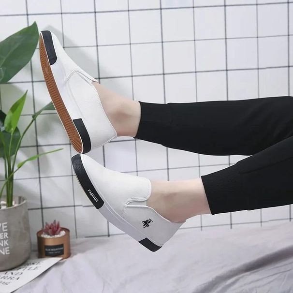 Fashion Men's Seasonal Feet Set Fashion New Little White Shoes Men's Flat Bottom Rubber Shoes Skateboard Leisure Work Shoes_vogvips.com