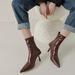 Soft, Soft, Huge, Comfortable, Brown Pointed, Slim, High-heeled, Skinny, Elastic Socks, Boots, Sexy Women's Short Boots_vogvips.com