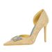 6168-K60 European And American Style Party Shoes, Thin Heel, Satin, Shallow Mouth, Pointed Toe, Side Cutout, Rhinestone_vogvips.com