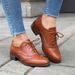 Women's Shoes Brogue Single Shoes Retro Carved British Style Small Leather Shoes Spring And Autumn Shallow Mouth Single Shoes Front Lace Up Ma_vogvips.com