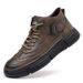 European Warm Series Me's Workwear 2025 New Autum Sports Casual Leather Shoes High-top Seakers Soft Sole Witer Fleece Marti Boots For_vogvips.com