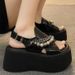 Women's Height-Increasing Thick-Soled 2026 New Summer Outdoor High-End Style Silver European Platform Beach Sandals_vogvips.com