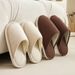 Japanese Style Unprinted Cotton Slippers For Women, Winter Indoor Home Flooring, Anti Slip Cotton And Linen Confinement Shoes, Spring And Summer_vogvips.com