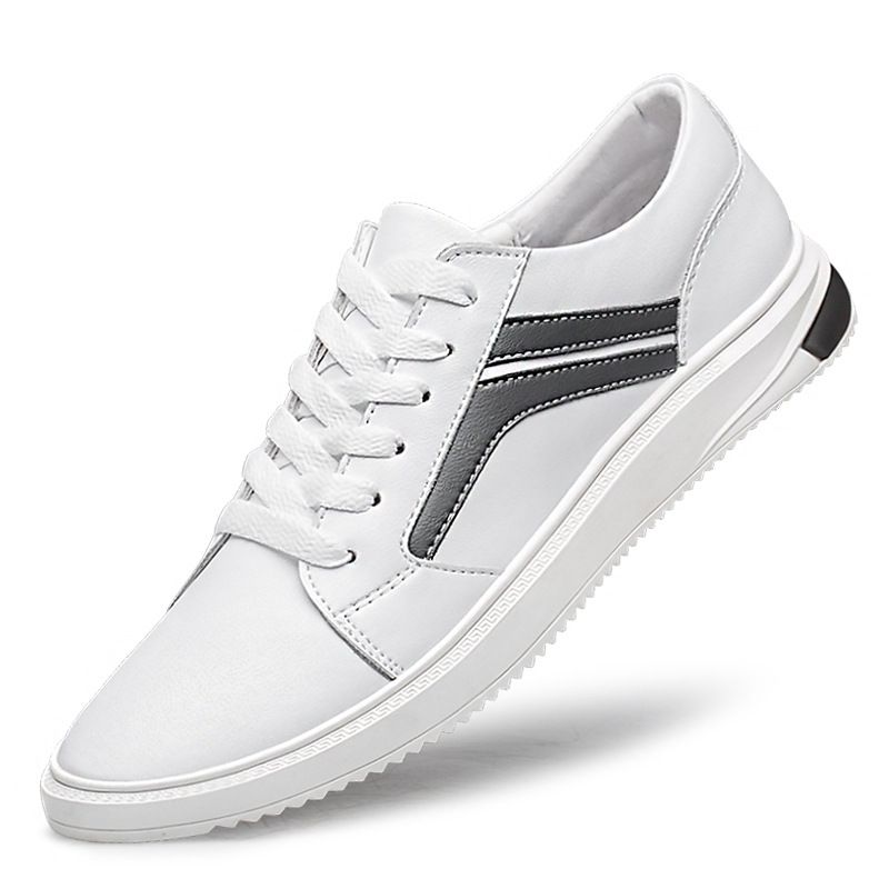 Four-board Shoes Men's Low-top Lace-up Casual Shoes Men's White Shoes_vogvips.com