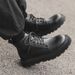 Retro Tooling Boots Thick-soled Heightening Lace-up Martin Boots Short Boots Men_vogvips.com