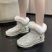 Snow Boots For Women New Winter Warm Fur Integrated With Plush Thick Bread Northeast Cotton Shoes_vogvips.com