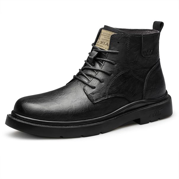 Men's Shoes Martin Boots Men's Leather High-top Cotton Shoes Tooling Short Boots Fleece Thickened Boots Men's_vogvips.com