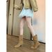 Grape Mom Studiolee Height Increase 8cm~ Korean Style V-Cut Chunky Heel Slouch For Women Autumn Winter Western Cowboy_vogvips.com
