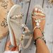 plus Size Rhinestone Embellished Wedge Heel Sandals For Women Ethnic Fashion Beach Shoes With Elastic Band_vogvips.com
