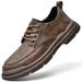 Plus-size Men's Casual Leather Vintage Lace-up Business Formal Work Shoes, British Style Low-top Trendy Shoes_vogvips.com