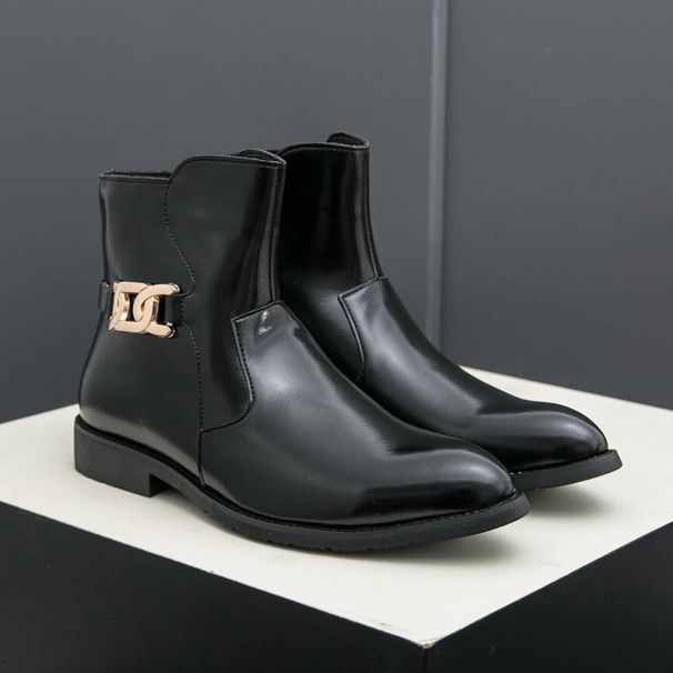 New Fashion Brown Retro Chelsea Boots Men's Pointed Toe Suit Martin Boots British Crocodile Pattern Business Men's Boots Leather Short Boots_vogvips.com