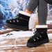 Women's Winter Snow Boots With Cross Strap Design, Thick Fur Lined, Non-Slip Rubber Sole, Short Shaft, Comfortable (Black, Beige, Camel)_vogvips.com