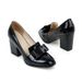 Thick Heel Bow Shallow Cut High Heels 33-43 Size Single Shoes_vogvips.com