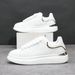 Autumn 2025 Korean Style Thick Soled White Sneakers for Men Versatile Breathable Low Top Casual Shoes Trendy Couple Footwear_vogvips.com