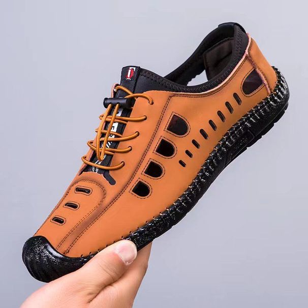 SHLIANG Fashion Men Sandals Hollow Breathable Casual Shoes For Men Waterproof Beach Shoes Soft Running Male Sneaker Sapatos Masculinos Y0274_vogvips.com