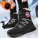 Men's Winter Snow Boots With Thick Sole - Fleece Lined Anti-Slip High-Top Warm Shoes For Cold Weather_vogvips.com