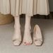 Leather Sole Nude Color Chunky Pointed-toe High Heel Women's Spring-autumn 2026 New Single Shoe_vogvips.com