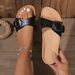 The New Summer Metallic Buckle Fashion All-match Cork Mid-heel Platform Women Sandals Slippers_vogvips.com