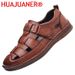 New In For Men Outdoor Beach Flats Breathable Normal Leather Casual Anti Slip Designer Replica Summer Sandals_vogvips.com