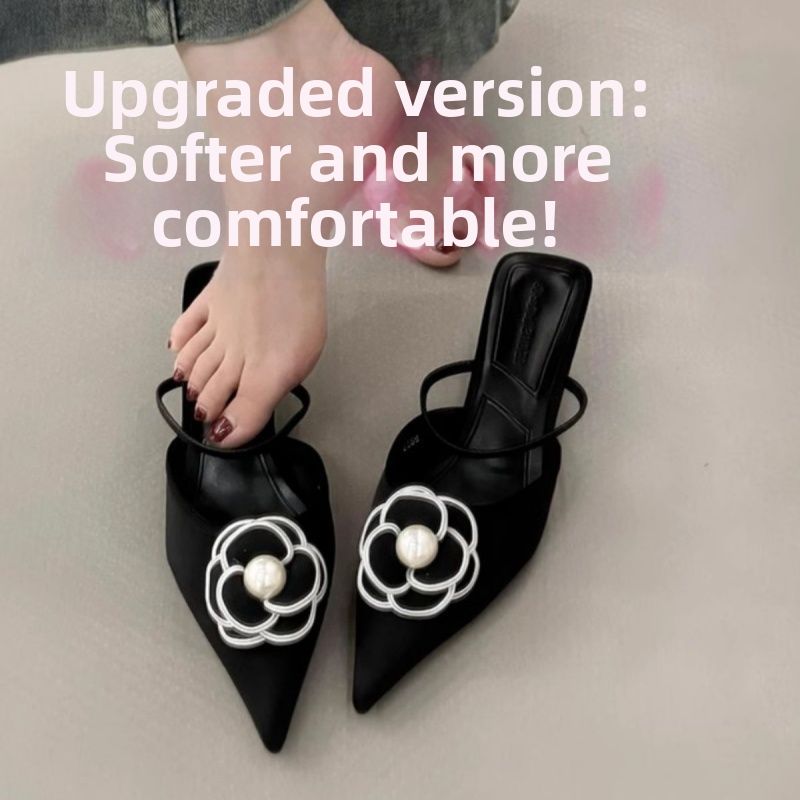 Women's High Heeled Slippers Floral Patterns Closed Toe Elegant Pointed Toe Single Shoes For Summer Wear New Design_vogvips.com