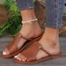 Women's Flat Beach Slippers Summer New Style Plus Size Woven Outdoor Slippers_vogvips.com