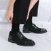 New Black And White Color-block Carved Brick Men's Shoes For Men's Business Leather British Derby Shoes Pointed Toe Banquet Wedding Leather Shoes_vogvips.com