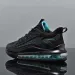 Mens Running Shoes Black Mesh Air Cushion Sneakers With Teal Accents Print Daily Outfit_vogvips.com