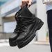Retro Tooling Boots Locomotive Style Men's Boots Thick Heel Round Head Medium Tube_vogvips.com