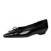 3683-19 Korean Style Pointed Toe Shallow Mouth Commuter Loafers Low Heel Slimming Bowknot Wedge Leopard Print Slip-On_vogvips.com