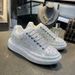 2026 For Baiman White Women New Thick-Soled Rhinestone Leather Versatile Sports Casual Diamond Single Shoes Black_vogvips.com