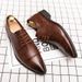 New Fashion Crocodile Pattern Pointed Toe Business Formal German Shoes Lace-up Leather Men's Retro Black Banquet Dress Wedding Men's Shoes_vogvips.com