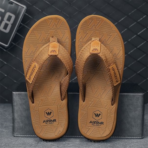 2025 Summer AIZOMR Trendy Flip Flops Men's Webbing Breathable Upper + EVA Sole Anti-Slip Anti-Wear-resistant Outdoor Beach Leisu_vogvips.com