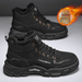 European Warm Series High-top Men's 2025 New Workwear Style Outdoor Hiking Summer Fleece-lined Cotton Shoes Labor Protection Construction_vogvips.com