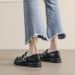Platform Loafers Women's Retro British Style Black Small Leather Shoes Thick Heel Soft Sole Single Shoes Women_vogvips.com