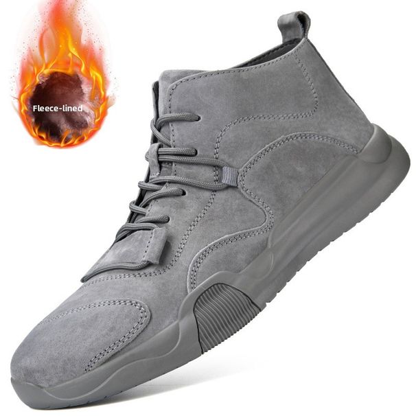 Men's Shoes Medium Tube Casual Cotton Boots Sports Labor Work Retro Martin Boots Men_vogvips.com