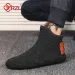 YRZL High Top Slip On Lightweight Slippers Plush Indoor Cotton Loafers Men Winter Warm Shoes_vogvips.com