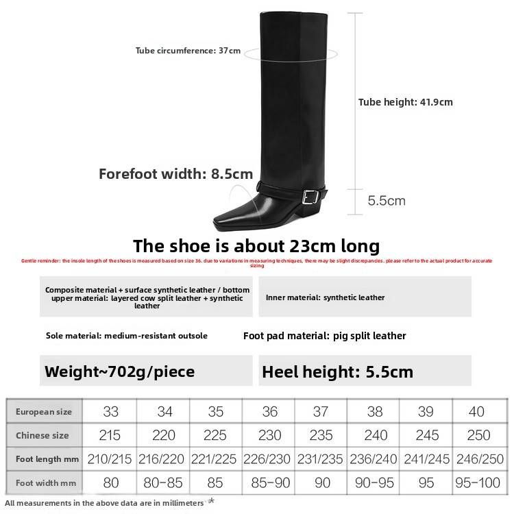 Cameido In The Winter Of 2025, Belt Buckle High Trouser Boots, Chunky Long Boots, Women's Knee-Length Pointed Mid-Heel Riding Boots_vogvips.com