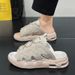 Slippers For Men, Summer New Style, Thick Sole, Air Cushion, One-piece Drag, Extra Large, Men's Poop Like Beach Shoes,_vogvips.com