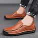 Plus-Size Trendy Driving Men's Shoes, Breathable Genuine Leather Versatile Loafers, Men's Business English-Style Versati_vogvips.com