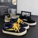 Men's Popular Stylish Shoes, Blue And Yellow Casual Sneakers, Korean-style Trendy Versatile Student Soft-soled Low-top_vogvips.com